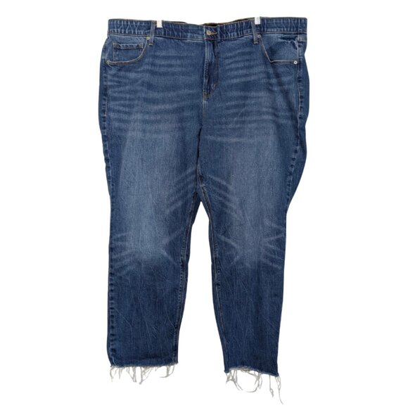 Old Navy Denim - Old Navy Women's Power Straight High Rise Blue Denim Jeans, Plus Size 26 Long
